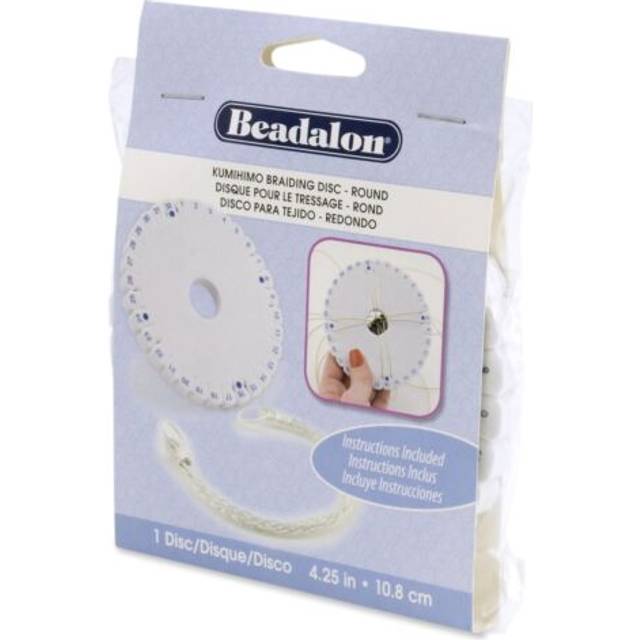 Beadalon 223F-010 4-1/4-Inch Kumihimo Disk  Round  White