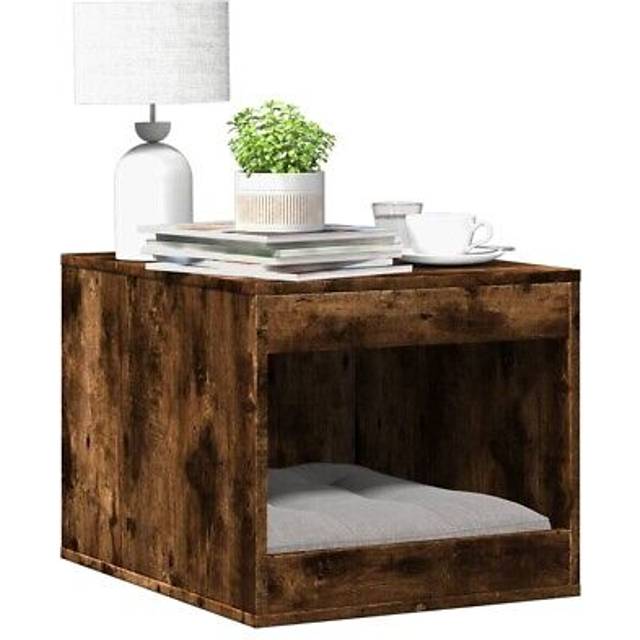 vidaXL Cat Litter Box Enclosure Smoked Oak 47x59x42 cm Engineered Wood - Brown