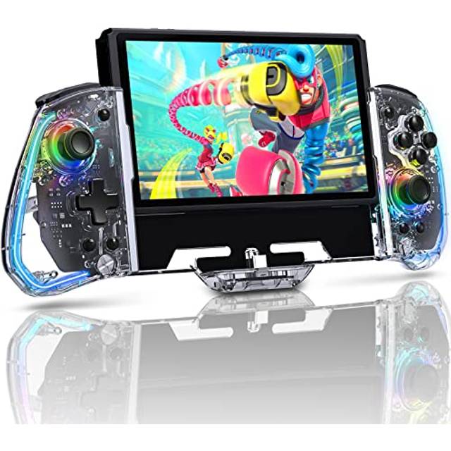 NexiGo Gripcon (Gen 2), No Deadzone, Enhanced Switch/Switch OLED Controller for Handheld Mode, Adjustable LED Light, Ergonomic Design, 6-Axis Gyro,