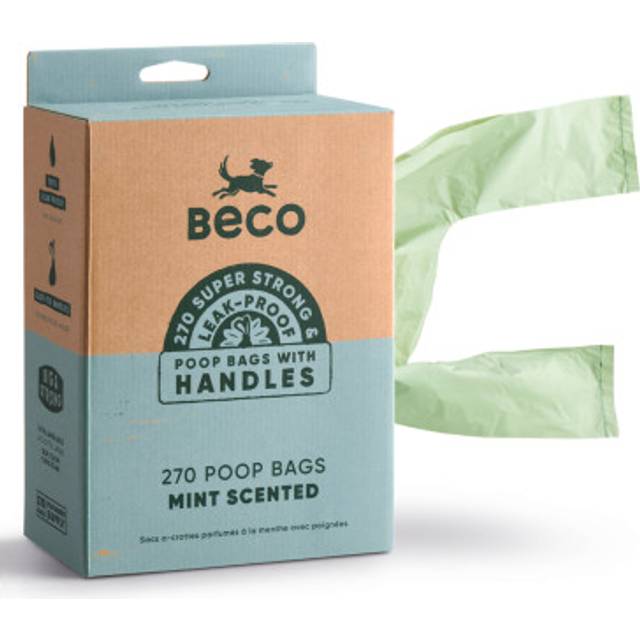 Beco Dog Poo Bags - Strong & Large Poop Bags - 270 Bags, Tie Handles, Loose Packed, Unscented Dog Waste Bags