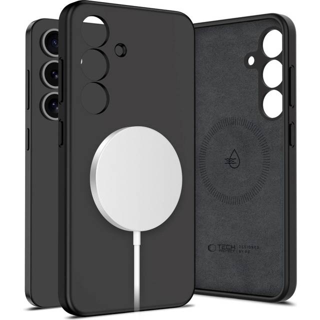 Samsung Galaxy S25 Tech-Protect flytande silikon skal - MagSafe-kompatibelt - Svart