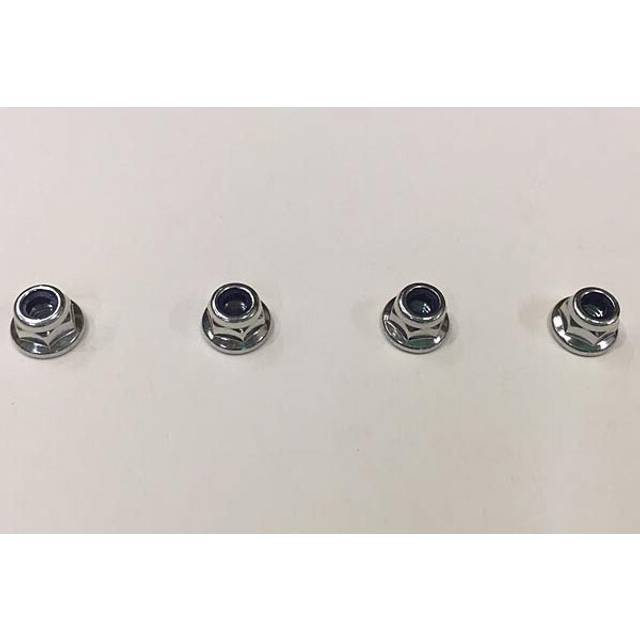 TAMIYA 9805557/19805557 4mm Flange Lock Nut (4 Pcs.) (Wheel Nuts) TT01/TT02/DT02