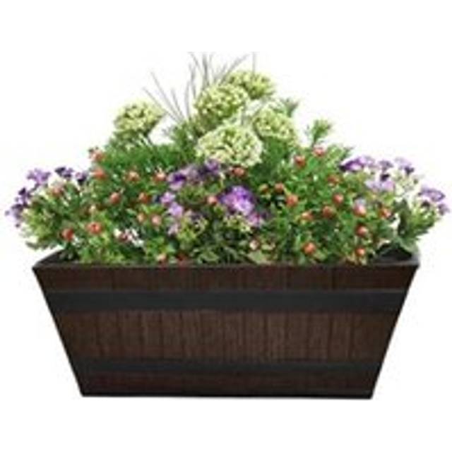 Fixtures Barrel Design Brown Trough 50.8cm x 25.4cm x 19cm