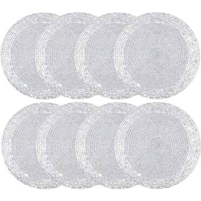 COTTON CRAFT Glitz Handmade Beaded Bar Drink Tabletop Protection Coasters  Set of 8  Halloween Harvest Autumn Fall Thanksgivin