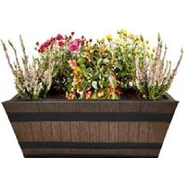 Fixtures Barrel Design Light Brown Trough 50.8cm x 25.4cm x 19cm