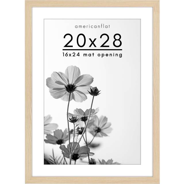 Americanflat 20x28 Picture Frame with Polished Plexiglass - Use as 16x24 Frame with Mat or 20x28 Frame Without Mat - Hudson Collection - Wide Photo Fr