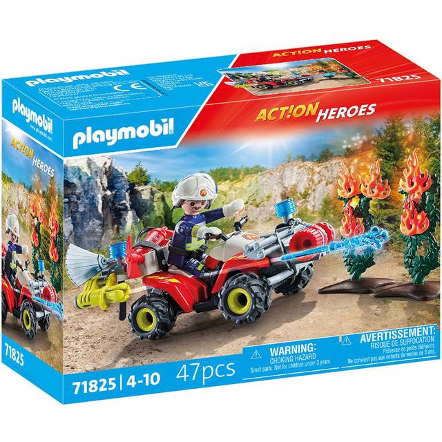 Playmobil | Action Heroes | Brandkår Quad släcker häckningsbrand | Brandbil | Leksaker för barn från 4 år | 71825