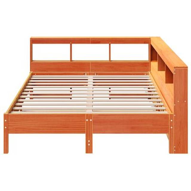 vidaXL Bookcase Bed without Mattress 150x200 cm King Size Solid Wood Pine - Brown