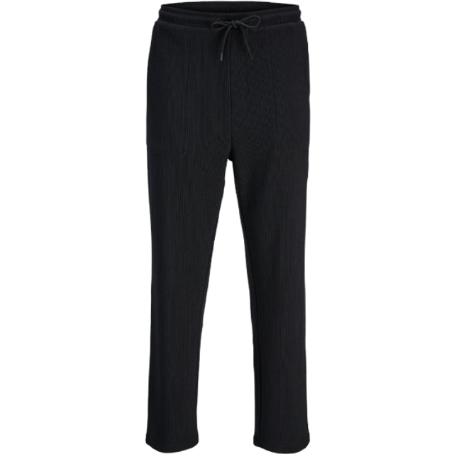 Jack & Jones – Svarta, bredribbade byxor med avslappnad passform-Svart/a
