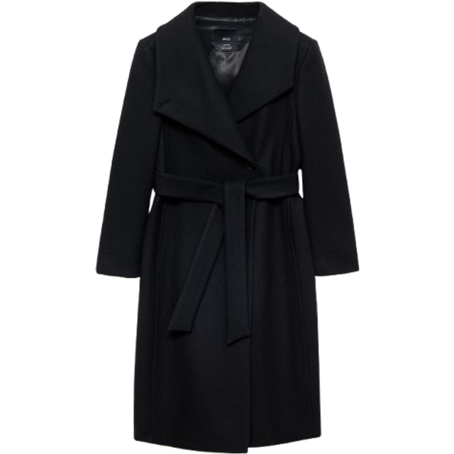 Mango Sirenita Wool Blend Wrap Coat