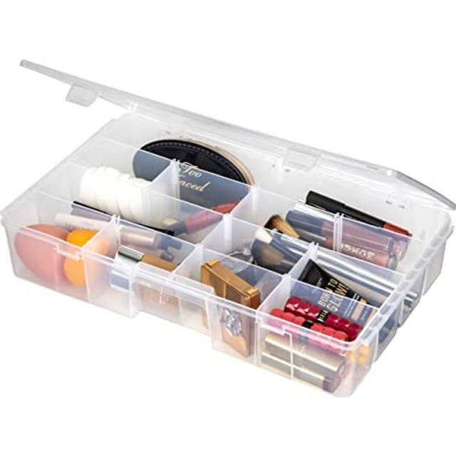 AB Designs 6980ABD XL Solutions Box with Removable Dividers  Large Home Storage Organization Container  Clear Plastic