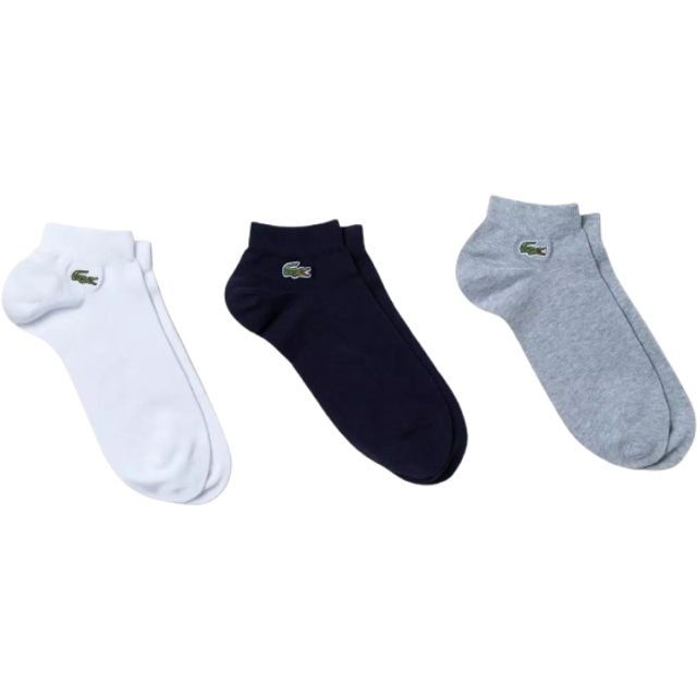 Men's Lacoste Mens 3-Pack Trainers Socks - White - Size: 9/9.5/11/10/12/10.5/11.5