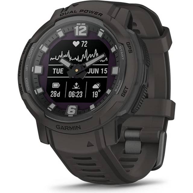 GARMIN Instinct Crossover Dual Power Graphite Suica Compatible Solar Charging Compatible Toughness Outdoor GPS Watch Smart Watch [Japanese Genuine Pro