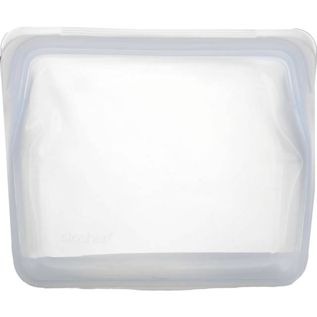 Stasher, Reusable Silicone Food Bag, Stand Up Mid, Clear, 56 fl oz (1,650 ml)