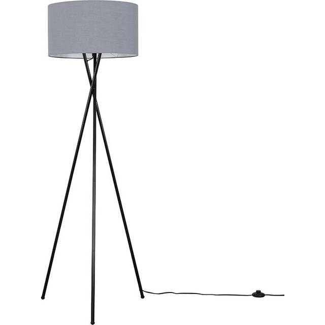 Misner 155cm Camden Tripod Floor Lamp with Large Reni Shade - Black (153cm H X 62cm W X 62cm D)