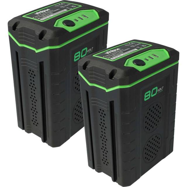 Extensilo - 2x Battery compatible with Greenworks 46 cm sp 80V GD80LM46SP, 51 cm sp 80V GD80LM51SP Power Tools (2500 mAh, Li-Ion, 80 v)