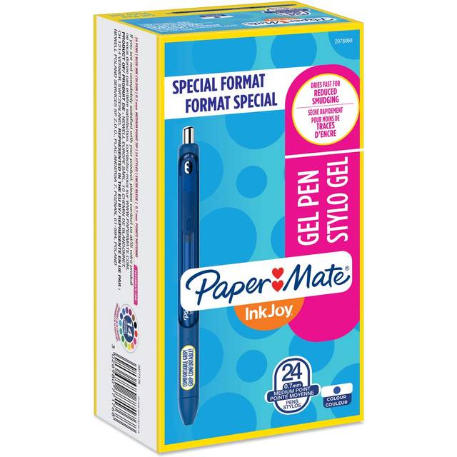 Paper Mate InkJoy gel Pens  Medium Point (07mm)  Blue  24 count