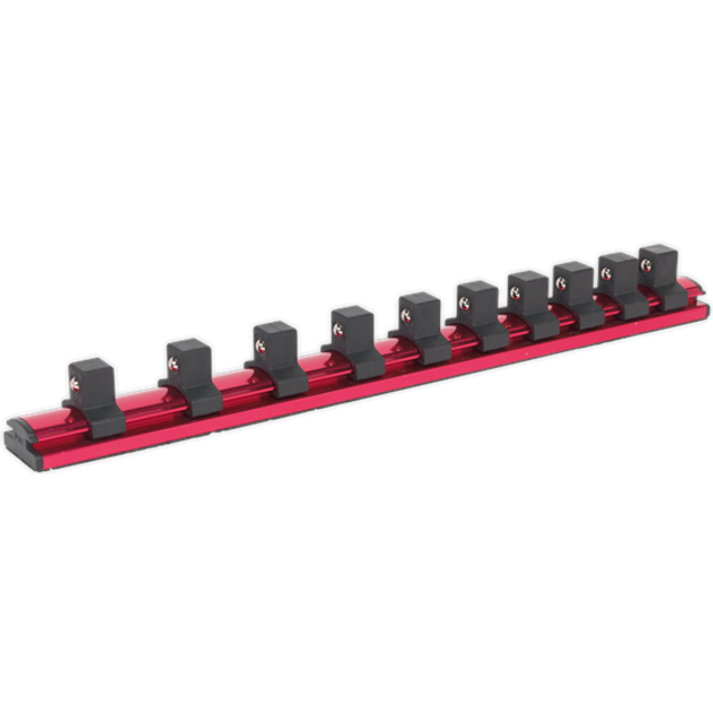 Sealey Socket Retaining Rail Magnetic 1/2" Square Drive 10 Clips