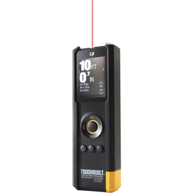 ToughBuilt - 165' Laser Distance Measurer  Bluetooth Laser Distance Measurer  Large Color Screen with viewfinder - (TB-H2-LM-165-BT)