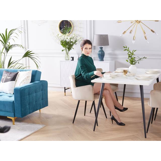 Beliani Dining Table SANTIAGO White 160 cm 80 cm, White