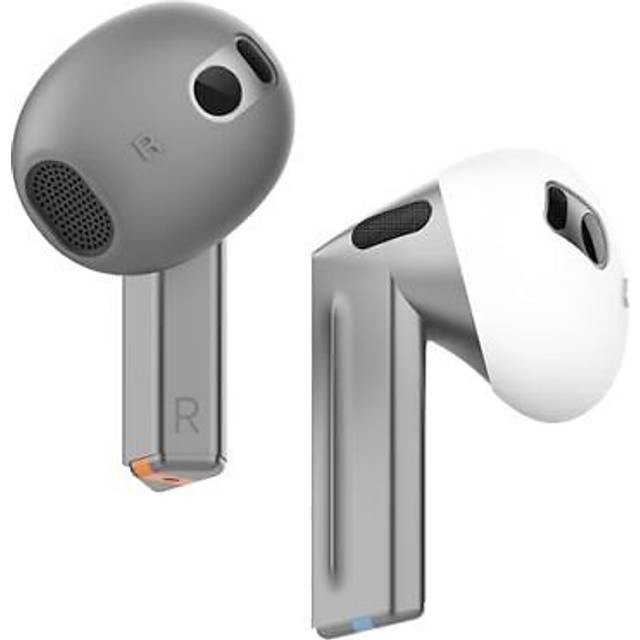 elago 2 par Galaxy Buds 3 öronsnäckor fodral designade för Galaxy Buds 3, [passande fodral] halkfritt silikonfodral, repbeständigt, installationshandbok (1 par vardera) (mörkgrå/vit)