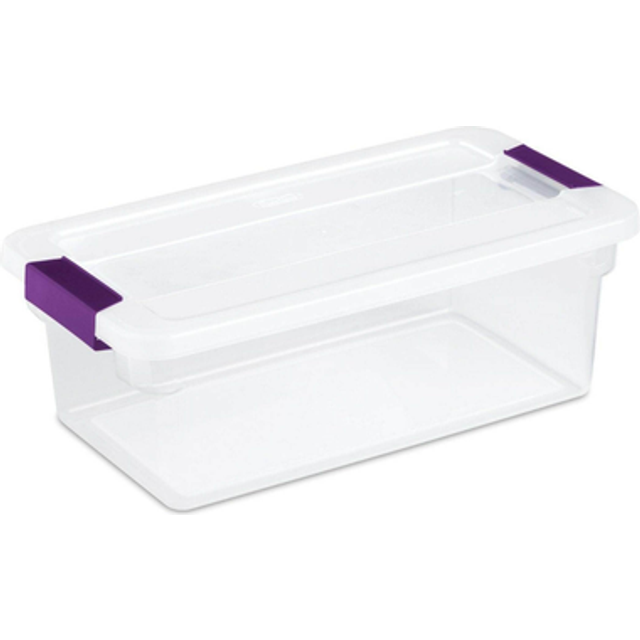 Sterilite 6 Qt ClearView Latch Box  Stackable Storage Bin with Latching Lid  Organize Clothes  Shoes in a Closet  Clear Base and Lid  12-Pack