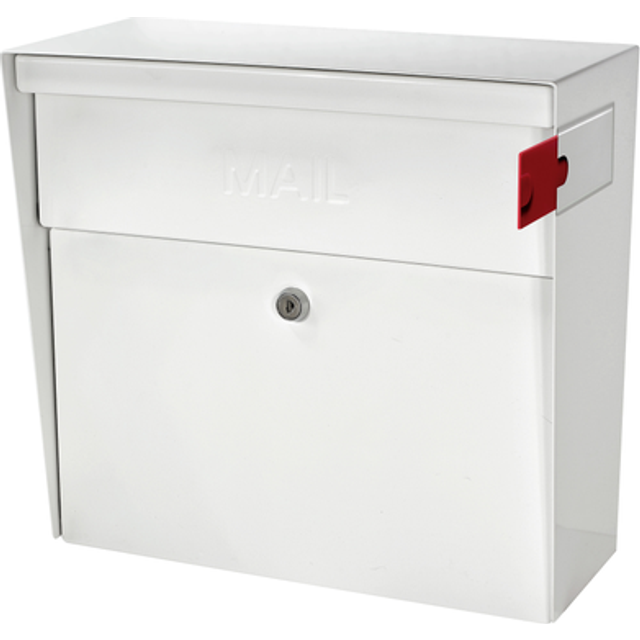 Mail Boss 7169 Metro Locking Security Wall Mount Mailbox  Alpine White