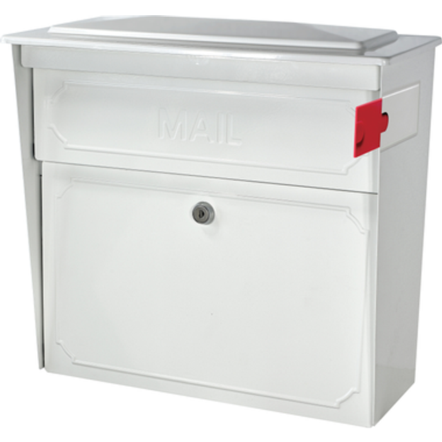 Mail Boss 7179 Townhouse Locking Security Wall Mount Mailbox  Alpine White