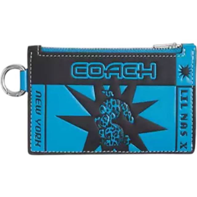 Coach The Lil Nas X Drop Zip Card Case - Blue (Size W:13cm x L:7cm)