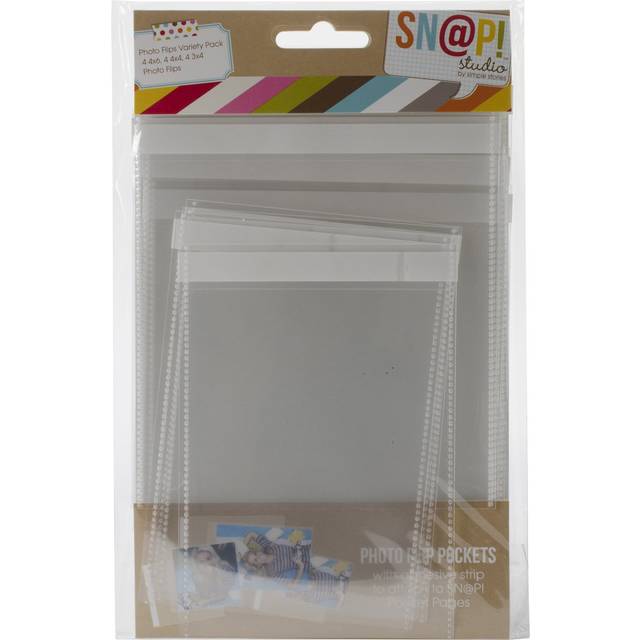 "Simple Stories Sn@p! Photo Flips For 6""X8"" Binders 12/Pkg-Variety 4 Each Of 4""X6"", 4""X4"" & 3""X4"" SNAP4068"