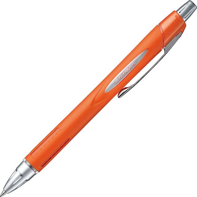 Uni Jeststream Alpha-Gel Grip  0.7mm Ballpoint Pen  Orange Silver Body (SXN25007M.4)