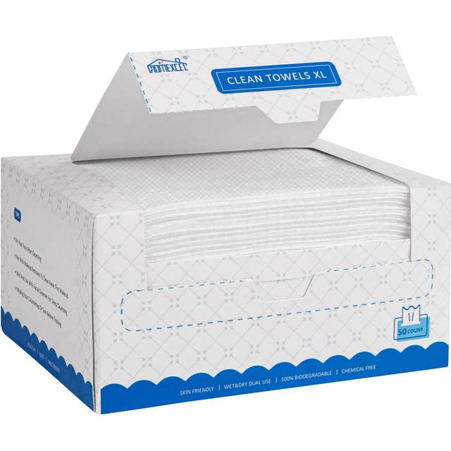 HOMEXCEL Face Towels  100 Count (2 Box) Disposable Face Towelettes  Biodegradable Makeup Remover Dry Wipes  Super Soft Clean Facial Towels Wash C