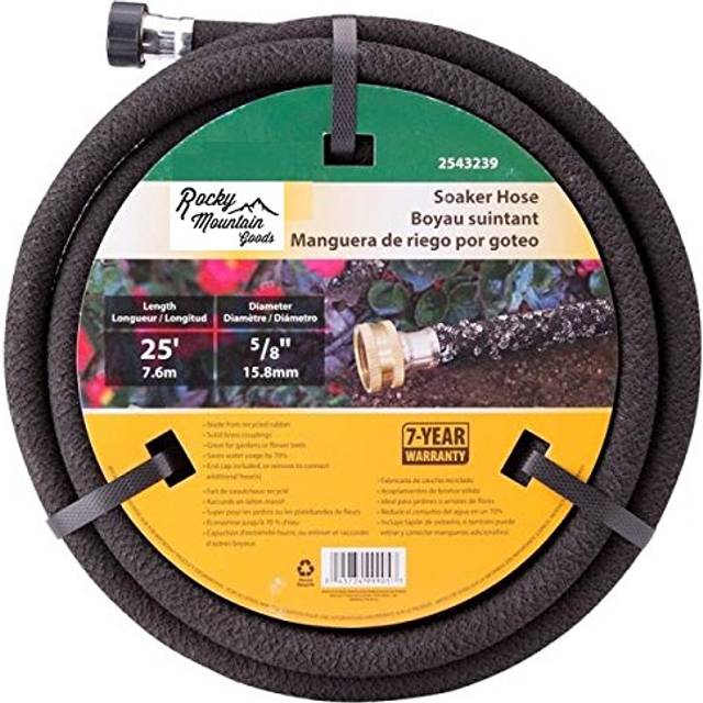 Rocky Mountain Goods Soaker Hose - Heavy duty rubber - Saves 70% water - End cap included for additional hose connect - Great for gardens/flower beds