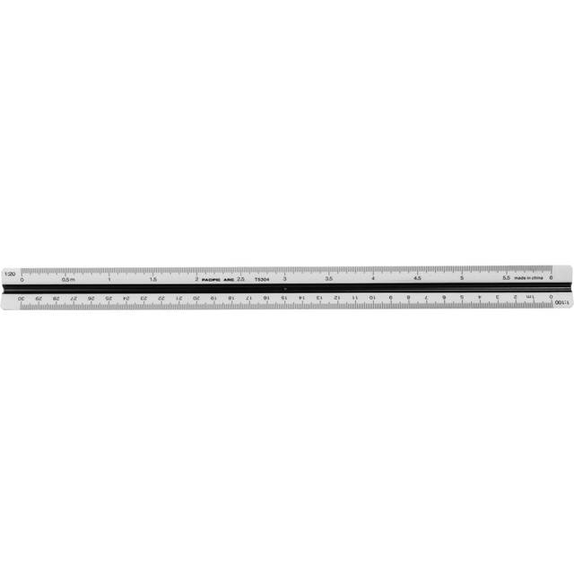 Pacific Arc Metric Collegiate Core Scale Ruler  Scaled: 1:20 25 50 75 100 125