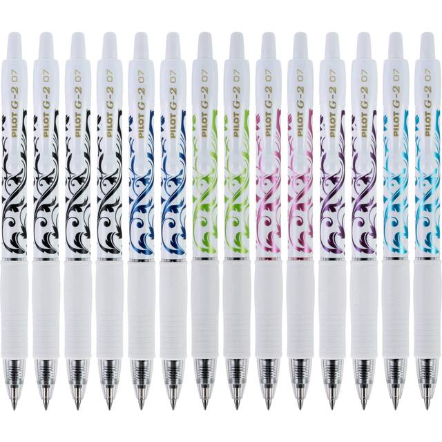 Pilot  G2 Premium Gel Roller Pens  Fine Point 0.7 mm  Fashion Collection  Assorted Colors  Pack of 14
