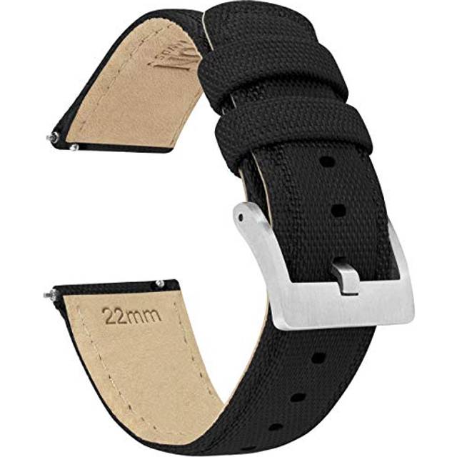 20mm Black BARTON Sailcloth Quick Release Premium Nylon Weave