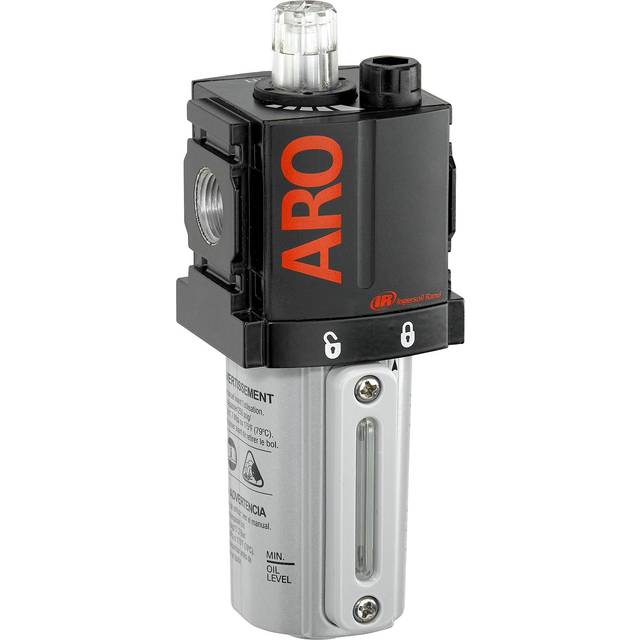 Ingersoll Rand ARO L36341-100-VS Air Line Lubricator  1/2 NPT - 150 psi Max Inlet  Black/Gray