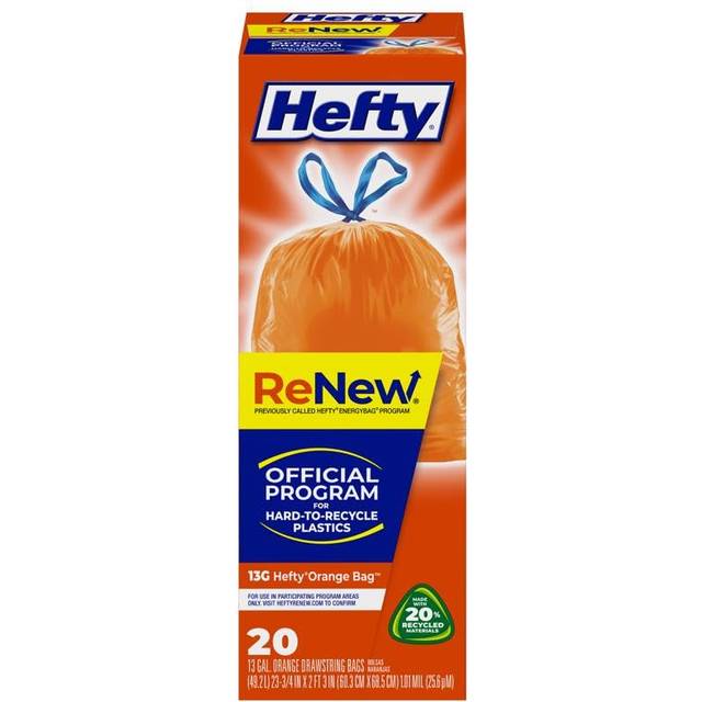 Hefty ReNew 13 gal Recycling Bags Drawstring 20 pk 1.01 mil