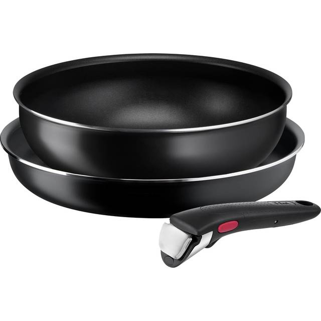 Tefal pot and frying pan set with removable for gas fires free of harmful substances such as PFOA Neo Family Set black L16390 3-piece handles, only, black