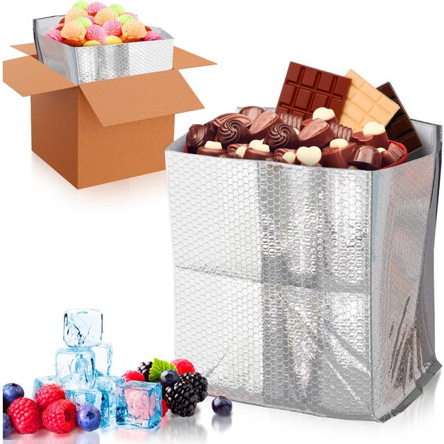 ABC PACK & SUPPLY 10 Pack Silver Foil Insulated Box Liners 10 x 10 x 10 inches. Shipping Boxes for Frozen Food  Odorless Insulated Containers. Leakpro