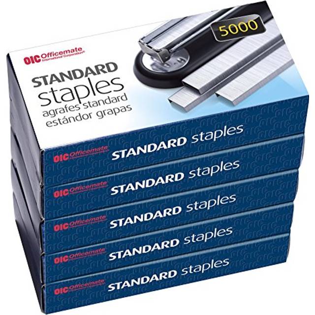 Officemate Standard Staples  5 Boxes General Purpose Staple  5000 Staples/Box (91925)