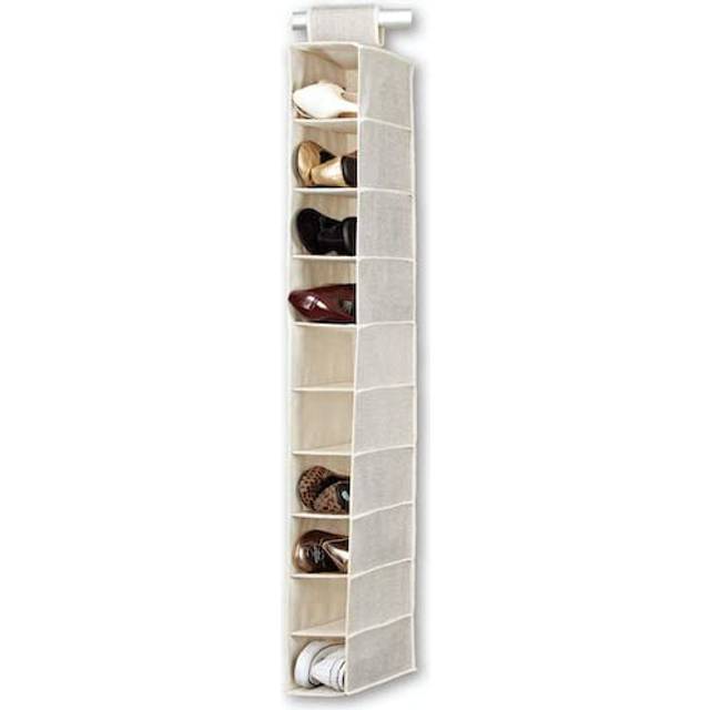 BINO 10-Shelf Shoe Closet Organizer - Beige | Closet Hanging Organizer | Hanging Shoe Rack Storage & Organizer for Bedroom | Hanging Shelves | Portabl