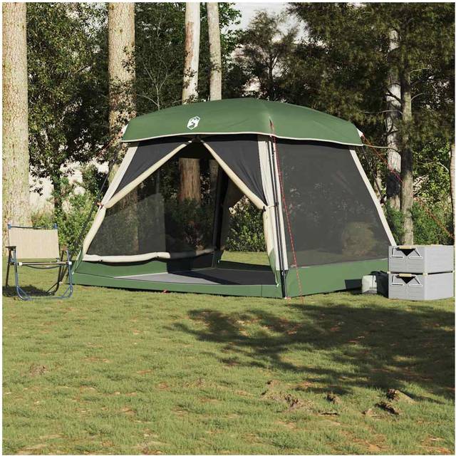 vidaXL Family Tent Cabin 6-Person Green Waterproof