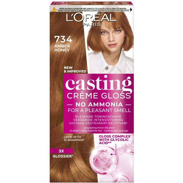 Loreal Paris Casting Crème Gloss Semi-permanent Coloration 734 Amber Honey