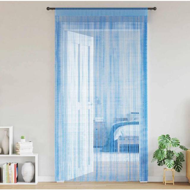 vidaXL Stränggardiner 2 st ljusblå 140x250 cm