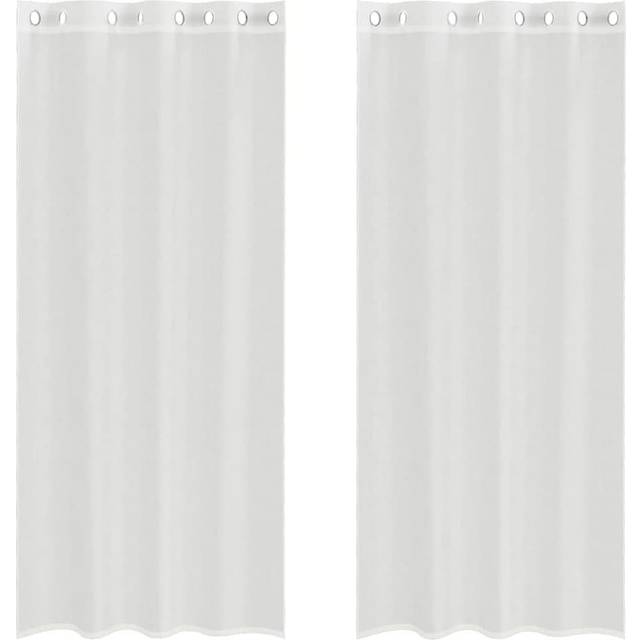 vidaXL Voile Curtains with Grommets 2 pcs White