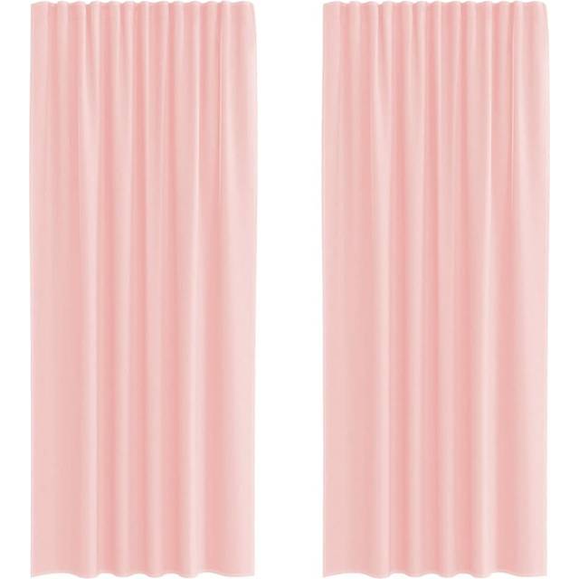 vidaXL Voile Curtains with Loops 2 pcs Pink 140x245 cm
