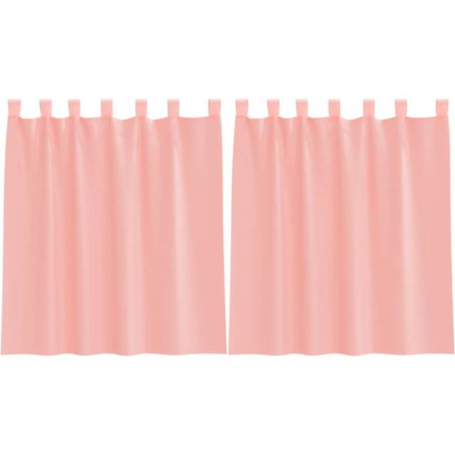vidaXL Voile Curtains with Rod Pockets 2 pcs Pink