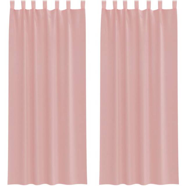 vidaXL Voile Curtains with Rod Pockets 2 pcs Pink