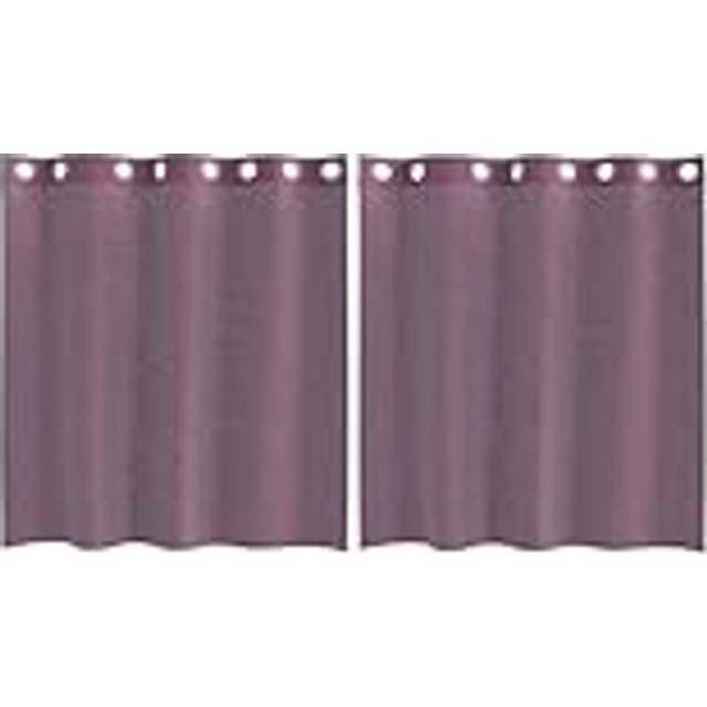 vidaXL Voile gardiner med genomföringar 2 st lila 140x140 cm